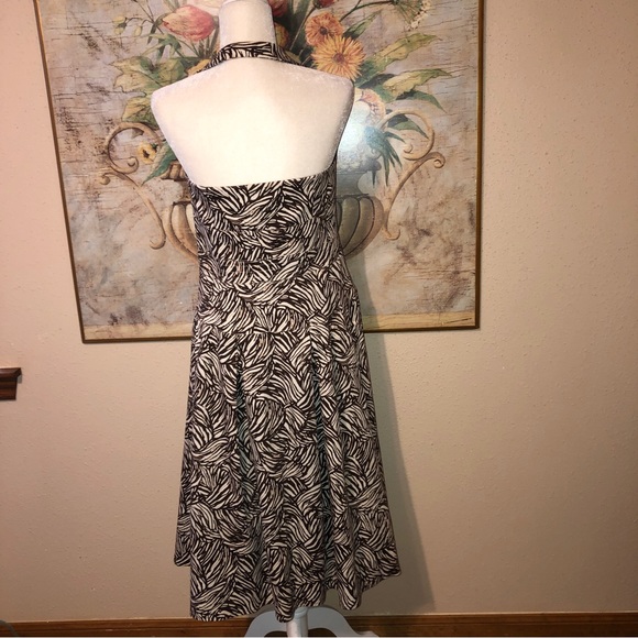 Sz 8P Madison Leigh “Ralph Lauren Look” Ivory & Brown Halter Dress - Picture 16 of 16